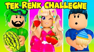 TEK RENK CHALLENGE YEMEK YEME 💚 💖 💙 ROBLOX @KubraNisaYoutube  @HanKanaL