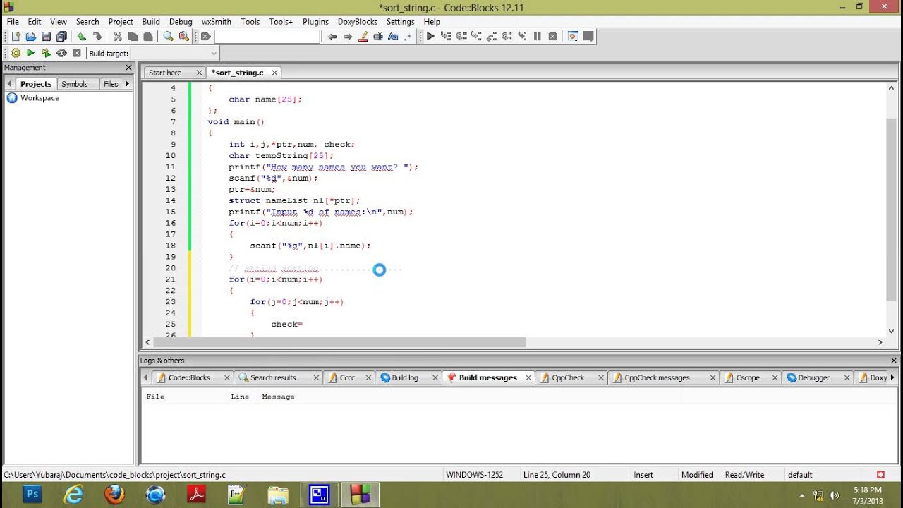 Sort String In C Youtube