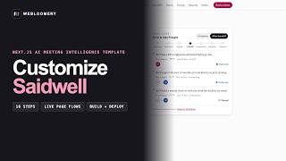 Saidwell Tutorial — Customize a Next.js AI Meeting Intelligence Website Template | Webloomery
