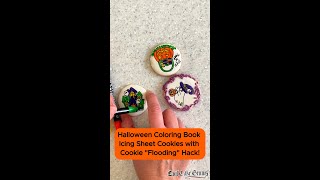 Halloween Coloring Book Icing Sheet Coloring Book Cookies with flooding hack! Full Length Tutorial
