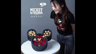 Mickey's Face Box Flower Arrangement Box PVC Transparent Wedding Companion Gift Box