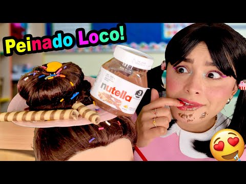 😱 Me COMO tu PEINADO LOCO de Nutella 🤤 en el SALÓN de clases 📚 I Ges ASMR