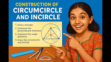 Construction of Circumcircle and Incircle of a triangle fully explained step by step
