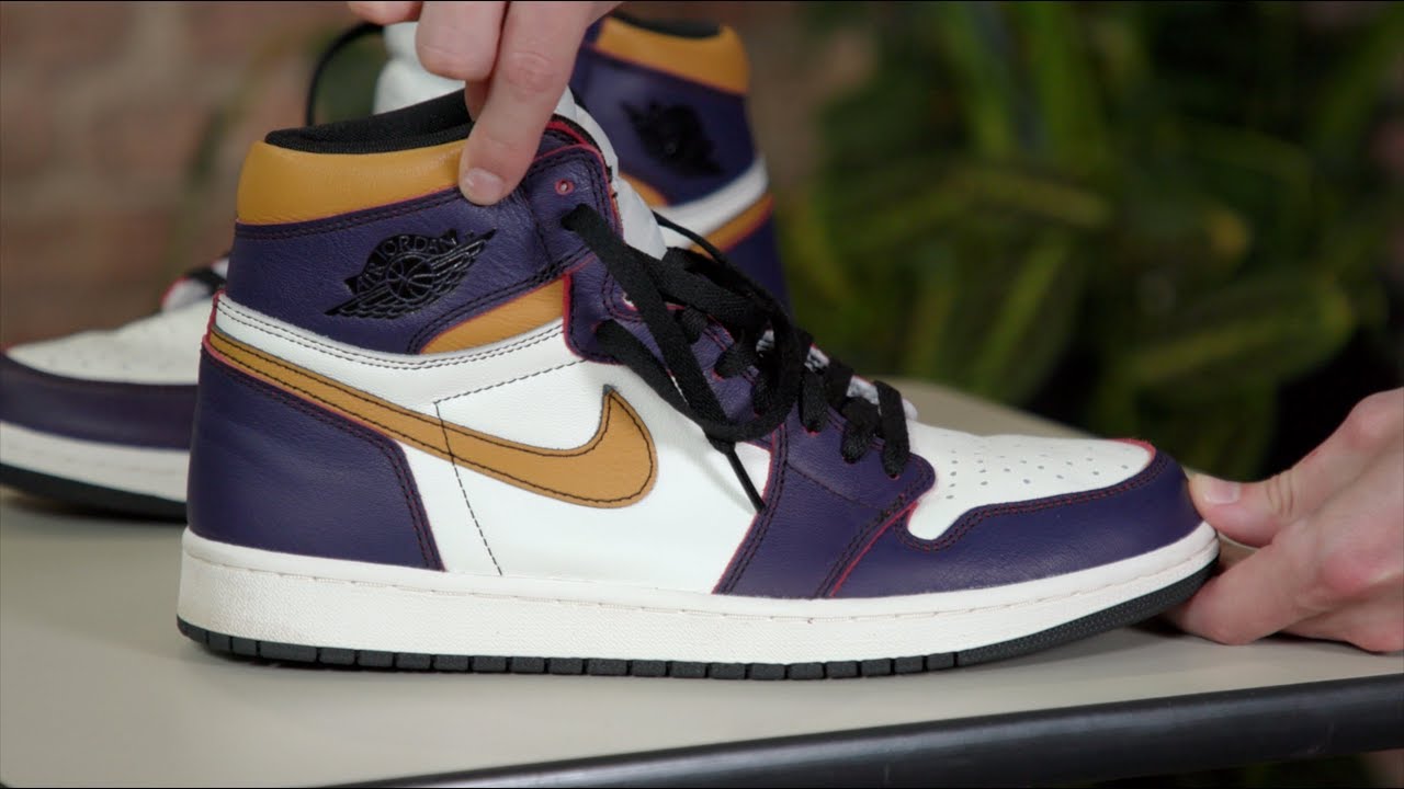 jordan 1 sb lakers on feet