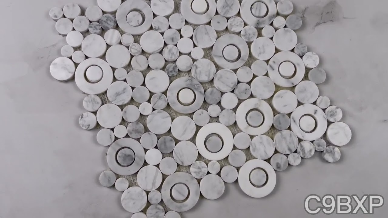 Marble Online - Carrara White Marble Circle Bubble Mosaic Tile Polished