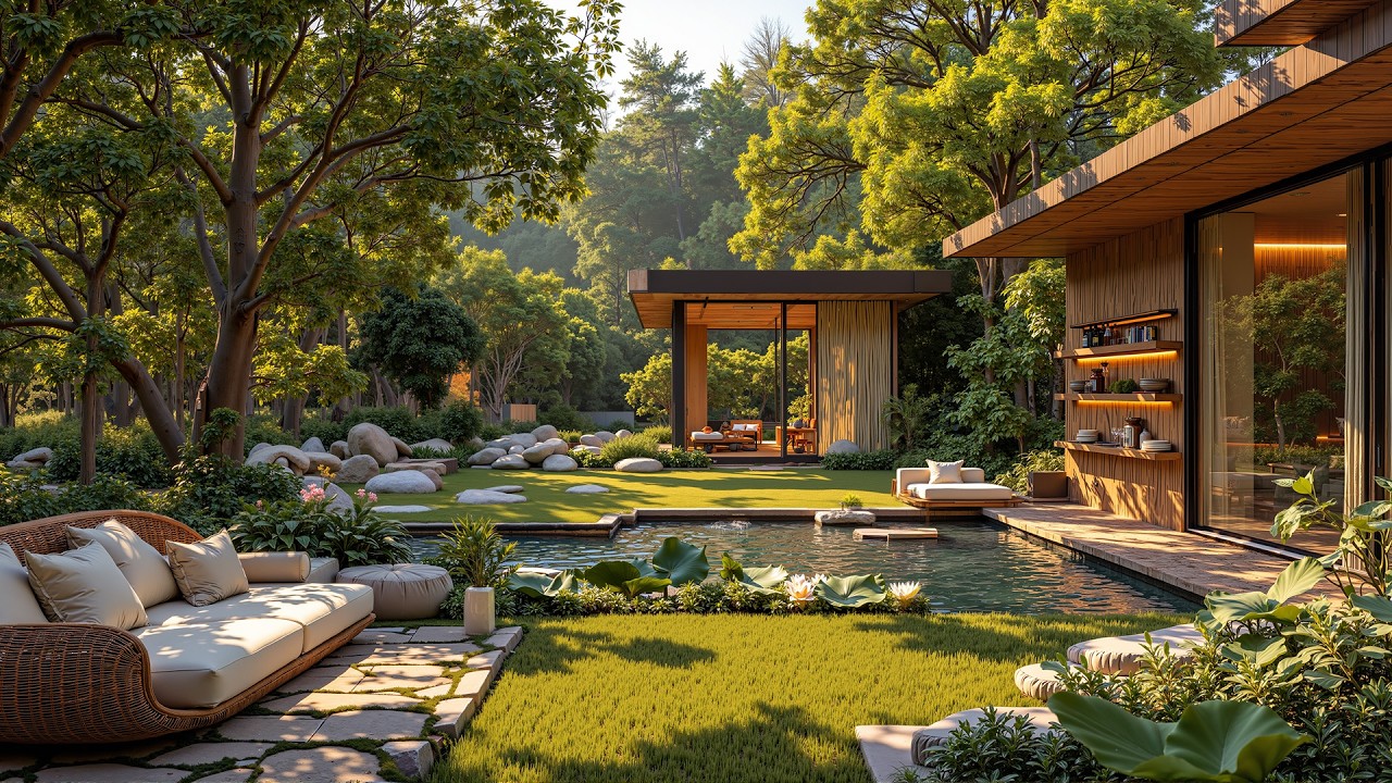 Garden Workspace & Soft Jazz Melodies | Smooth Jazz In Peaceful Cabin Overlook For Happy Mood, Work