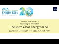 Thematic Track Session 1.2: Inclusive Clean Energy for All