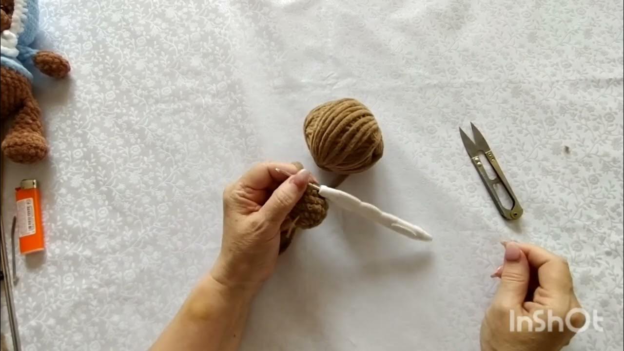 МК на мишку в капюшоне крючком из плюшевой пряжи! - YouTube