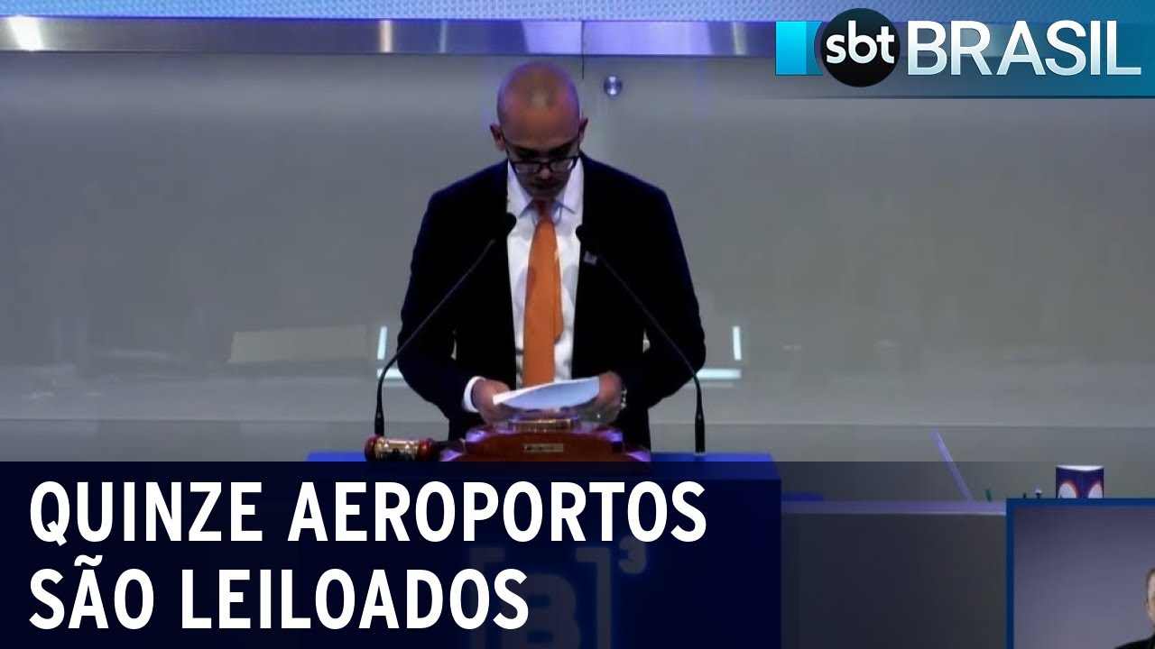 15 aeroportos são leiloados na B3 em São Paulo | SBT Brasil (18/08/22)