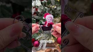 Adorable Newborn Baby | Personalized Babys Photo First Christmas Ornament