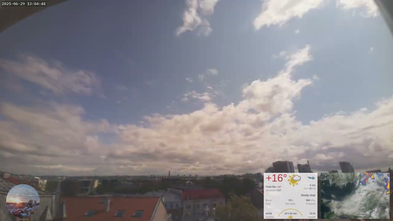 Cloudy start to the day but clouds moving away in Tallinn - Time lapse -2025-06-29