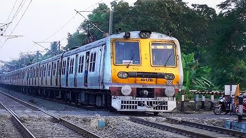 Quick Speedy Aerodynamic Face Colourful EMU Train Furiously Skipping Busy Railgate | Eastern Railway
