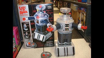Lets play with the 2 foot tall B9 robot by Trendmaster 1998 radio control.