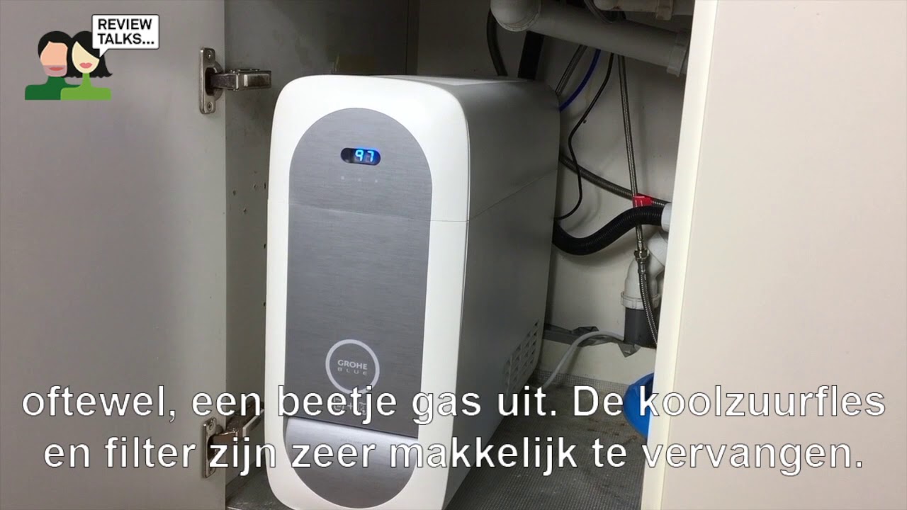 Review over de GROHE Blue Home kraan voor gekoeld bruisend water - lange verie - YouTube