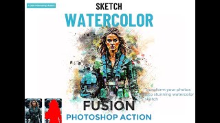 Sketch Watercolor Fusion Photoshop Action screenshot 3