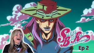 WE'RE BACK! Manga Reader reacts: Jojo Part 7 Steel Ball Run E2 The Sheriff's Request to Mountain Tim