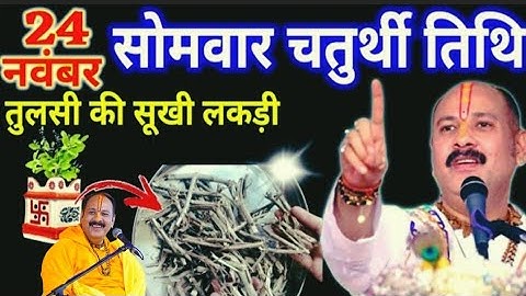24 नवंबर मार्गशीर्ष सोमवार चतुर्थी को तुलसी की सुखी लकड़ी वाला उपाय जरुर करे || Pradeep Ji Mishra 
