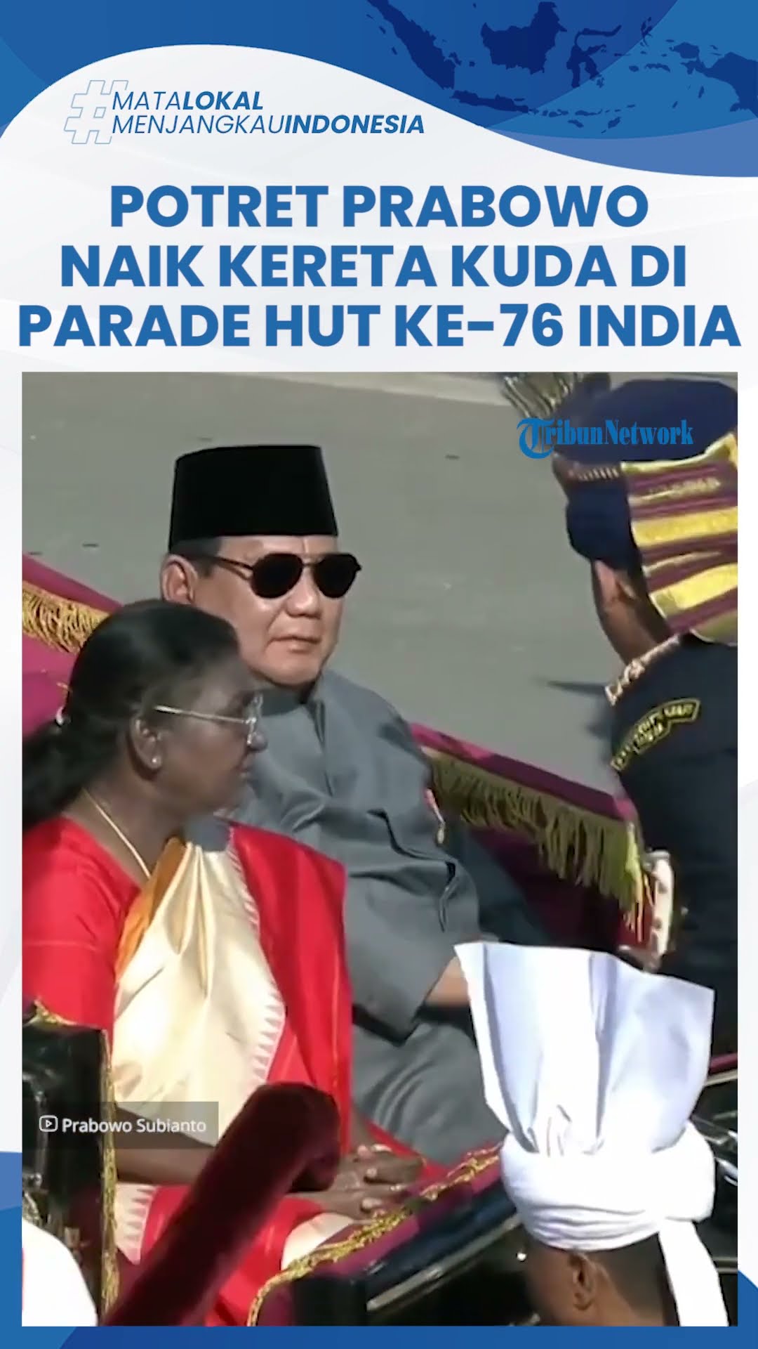 Gagahnya Prabowo Subianto Naik Kereta Kuda saat Jadi Tamu Kehormatan di Parade HUT ke-76 India
