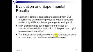 A new intelligent Hybrid Feature Selection Method video