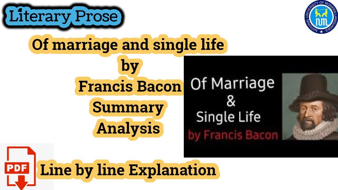 Of Marriage and Single Life by Francis Bacon