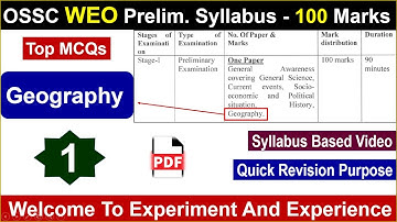 OSSC WEO GEOGRAPHY | Part_1 | #ossc | #osscweo