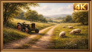 Gold Frame Vintage Relaxing Countryside Oil Painting 4K Nature Scene | Frame TV Screensaver  screenshot 4
