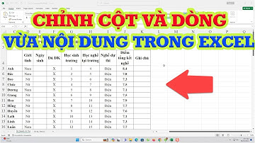 Thủ thuật căn chỉnh cột và dòng trong Excel