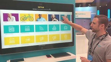 Optus Team give a demo of Appspace on a Webex Board at Cisco Live Melbourne 2019