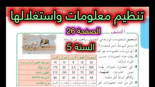 درس تنظيم معلومات واستغلالها الصفحة 26 السنة 5 ابتدائي