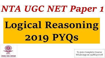 Logical Reasoning | PYQs of 2019 | UGC NTA Paper 1 2022