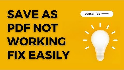 Save As PDF Not Working in Windows 10 Fix | Save As PDF Not Working Problem Solve