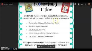 Formatting & Capitalizing Titles