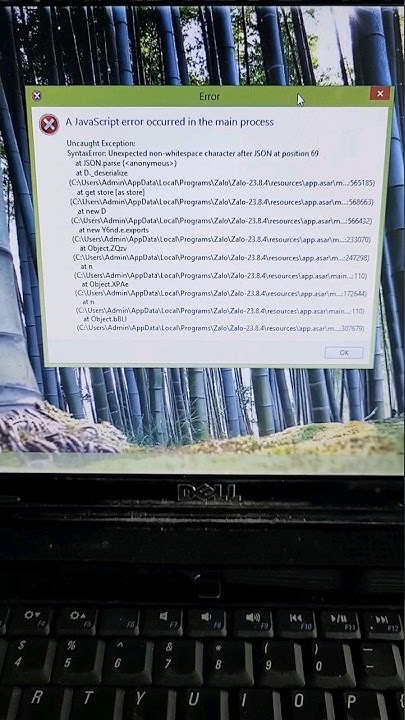 Fix a javascript error occurred in the main process #zalo Error - YouTube
