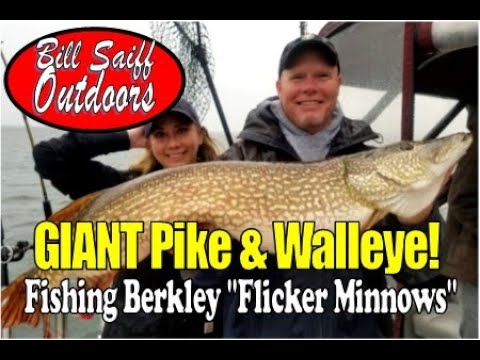 Fishing Berkley Flicker Minnows for Monster Pike & Walleye! 