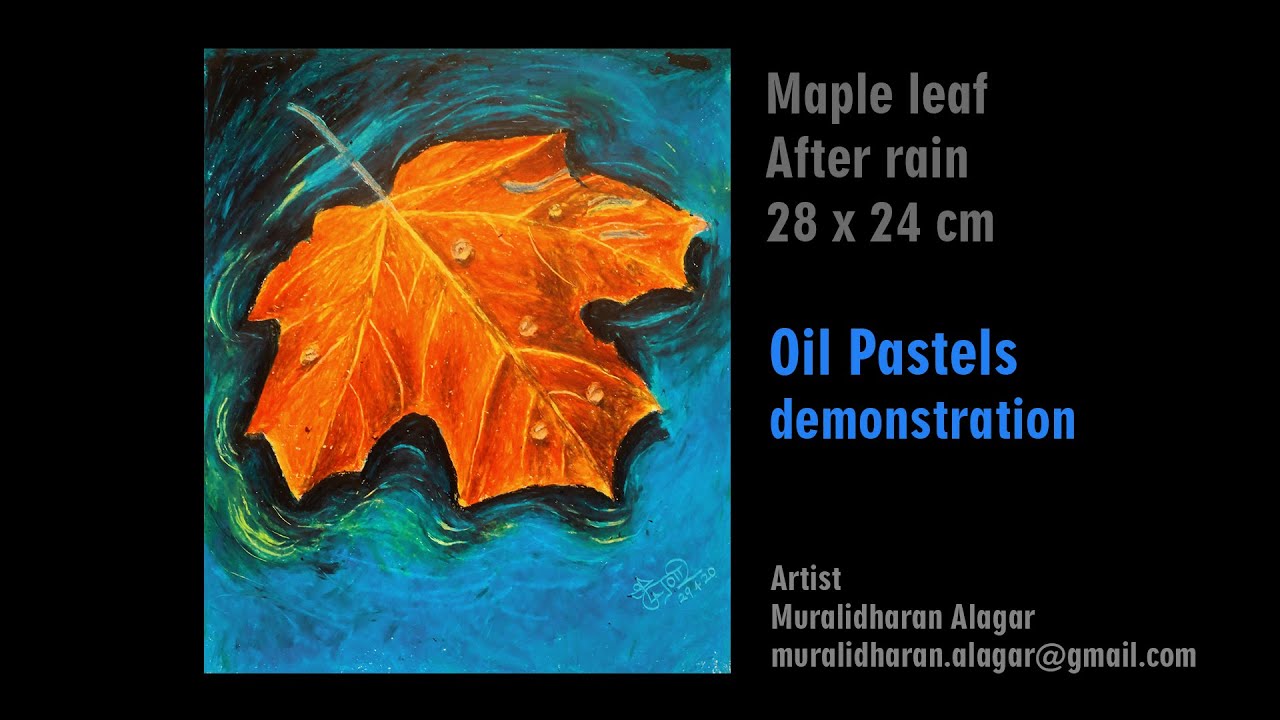 Oil Pastels | How to draw? | Maple leaf after rain - YouTube