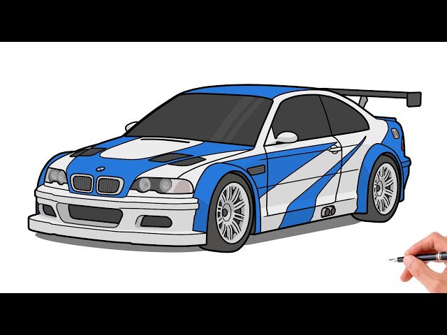 print desenhos: Desenho de carro esporte para imprimir, Desenho da BMW do  jogo need for speed