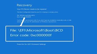 How to Fix " Boot\BCD "