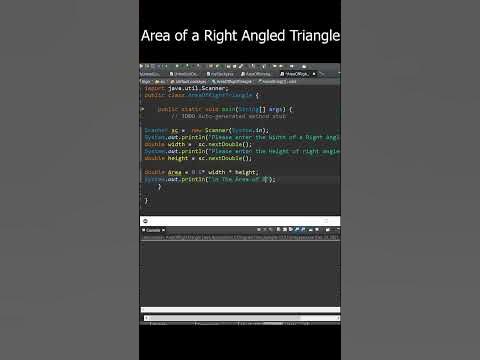 Java Program to find Area of a Right Angled Triangle - YouTube