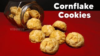 NO MIXER Easy Cornflake Cookies | Crunchy Cornflake Cookies Recipe