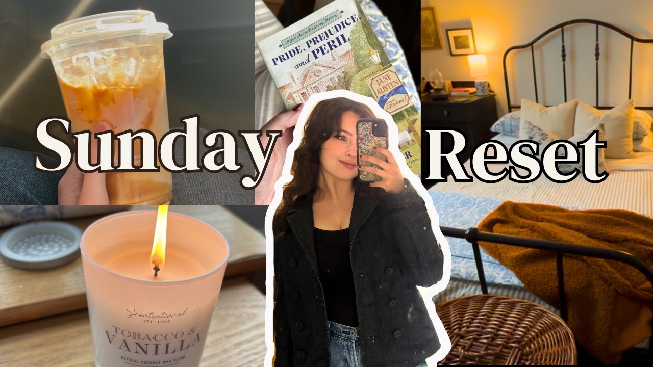 cozy sunday reset 🕯️ errands, reading & cozy games