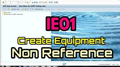 SAP IE01 Create Equipment - Non Reference