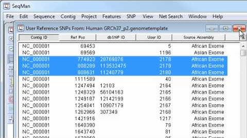 DNASTAR - Creating Custom SNP Sets in SeqMan Pro