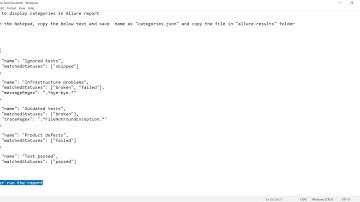 Display categories in Allure report