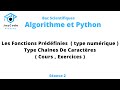 Les fonction prdfinies  les chaines de caractres algorithme et python   bac scientifiques