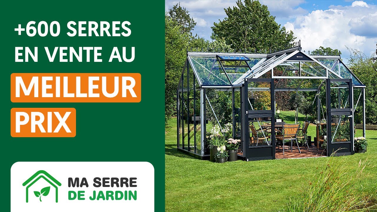 Serre de jardin 13,2m² anthracite polycarbonate 4mm + embase Green Protect