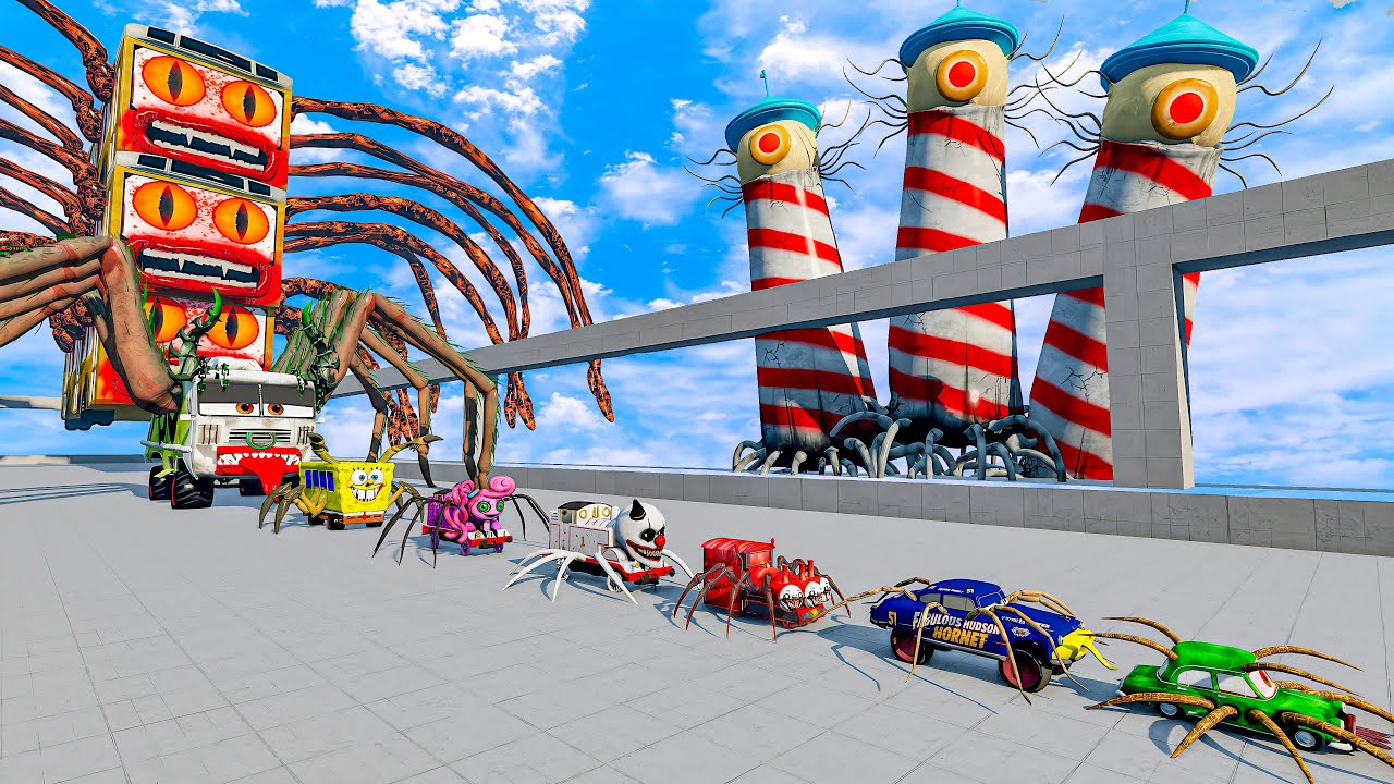 ALL MONSTERS Big & Small Cars with BUS EATER & LIN GANG MOON & CAR EATER –BeamNG.Drive