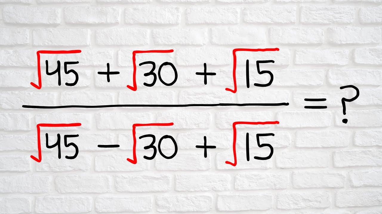 Sweden | A Nice Square Root Algebra Problem