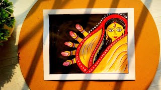 Maa Durga drawing//Durga maa drawing easy//cutest Maa Durga drawing #durgamaa