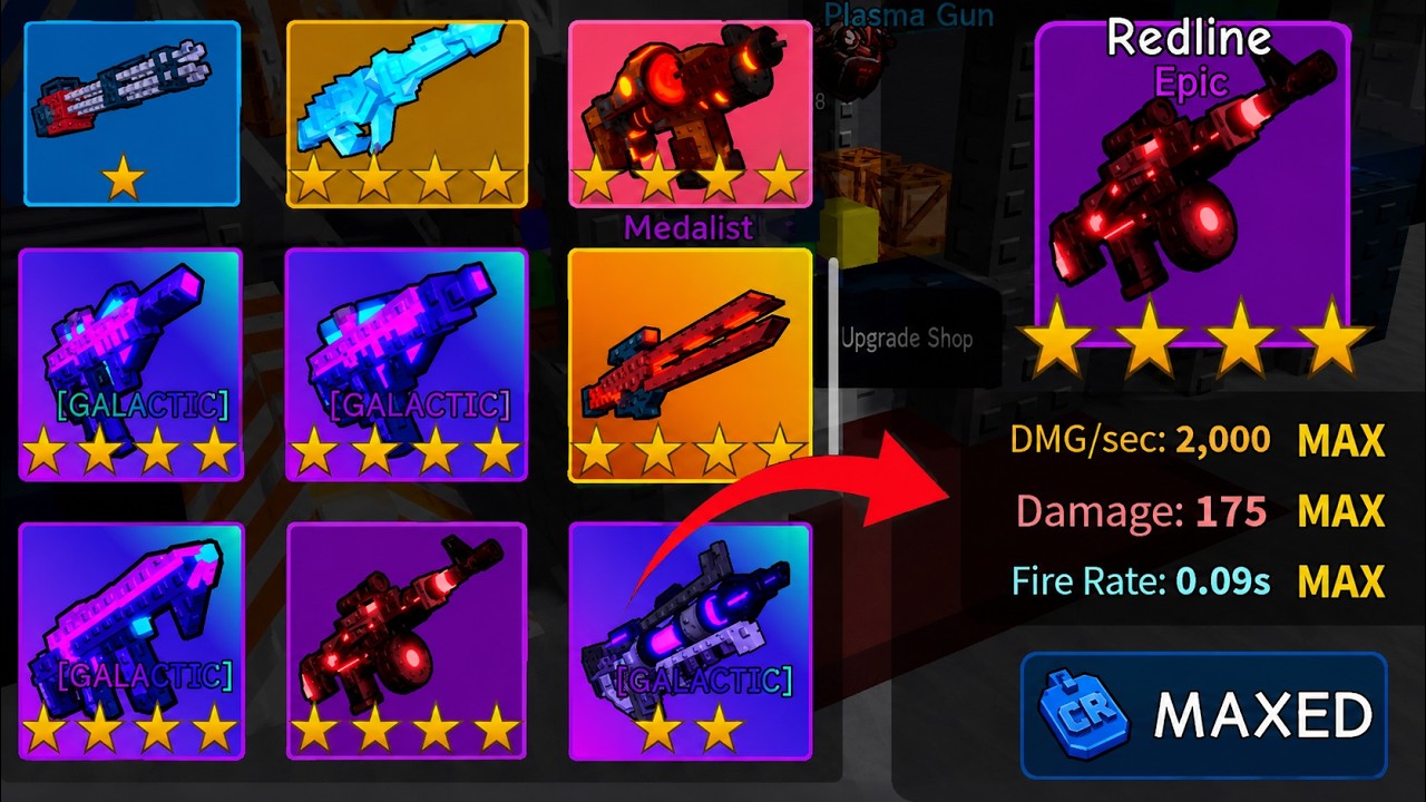 I MAXED OUT REDLINE GUN + SHOWCASE in Survive Zombie Arena