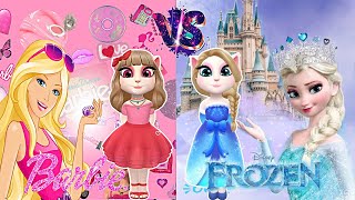 Barbie Graceful doll Vs Frozen Of Elsa Vs My Talking Angela 2 😍/ Level 91